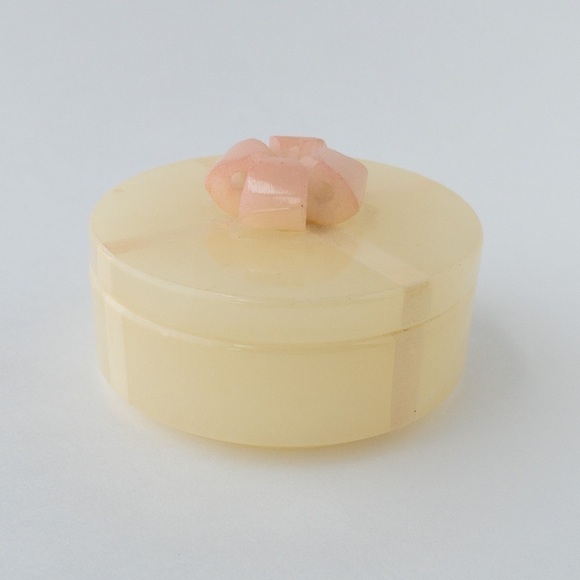 Natural Stone Jewelry Box Trinket Dish Jar with Lid Vintage - Picture 5 of 13